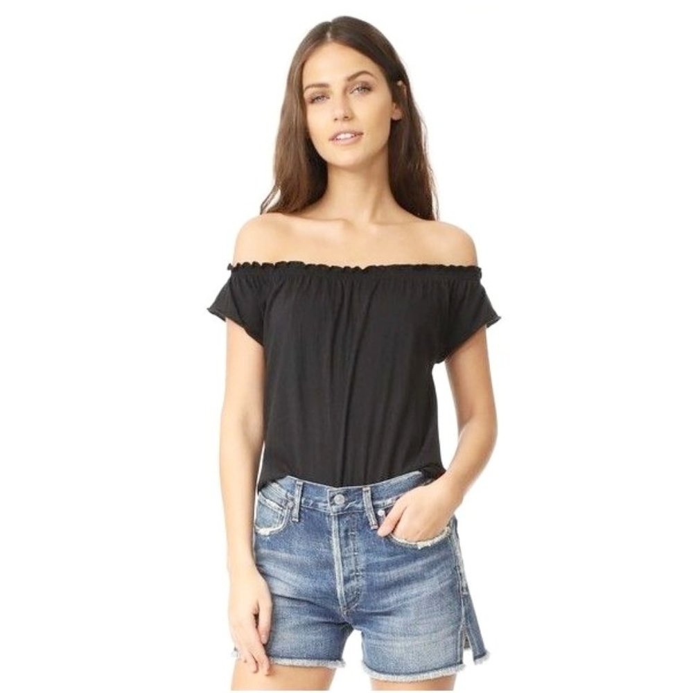 Chaser Off-The-Shoulder Shirred Tee Oversized Top